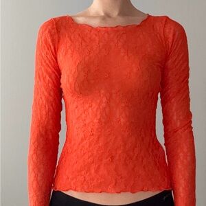 Out From Under Libby Sheer Lace Long Sleeve Top (2)